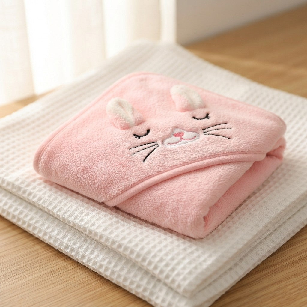 Toalla Con Capucha Para Bebé De Felpa Coral